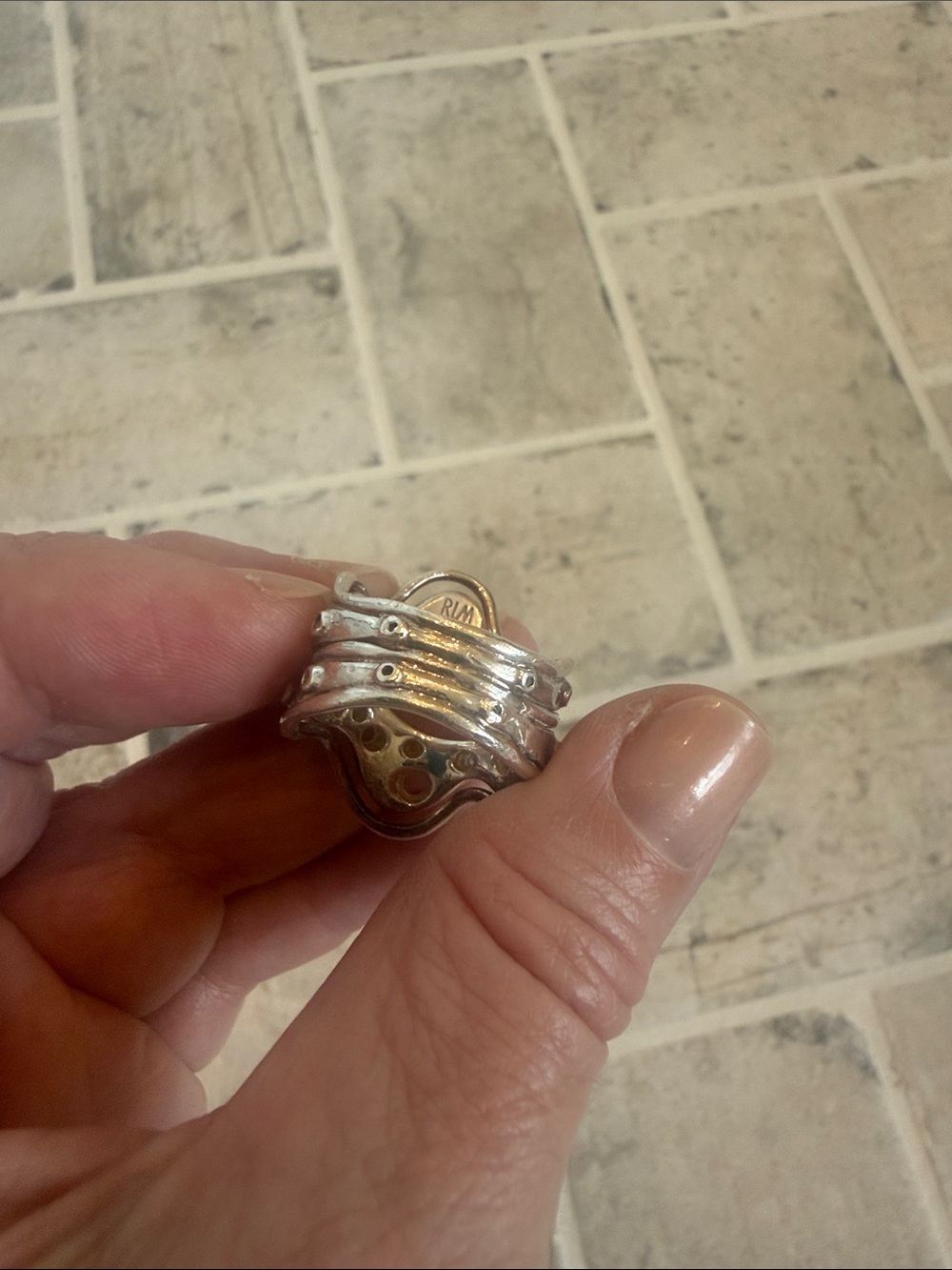 Robert Lee Morris Sculptural Stacked Ring - Silver | Size 6 - Picture 4 of 12